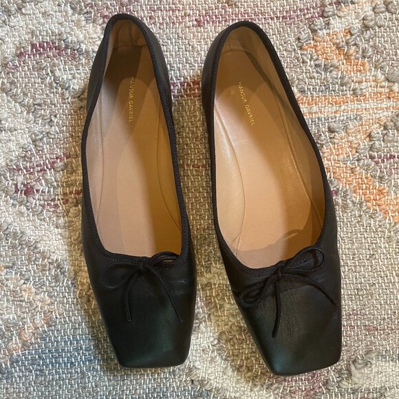 Square Toe Ballerina Flats: s38 Black,  EUC - Picture 4 of 5